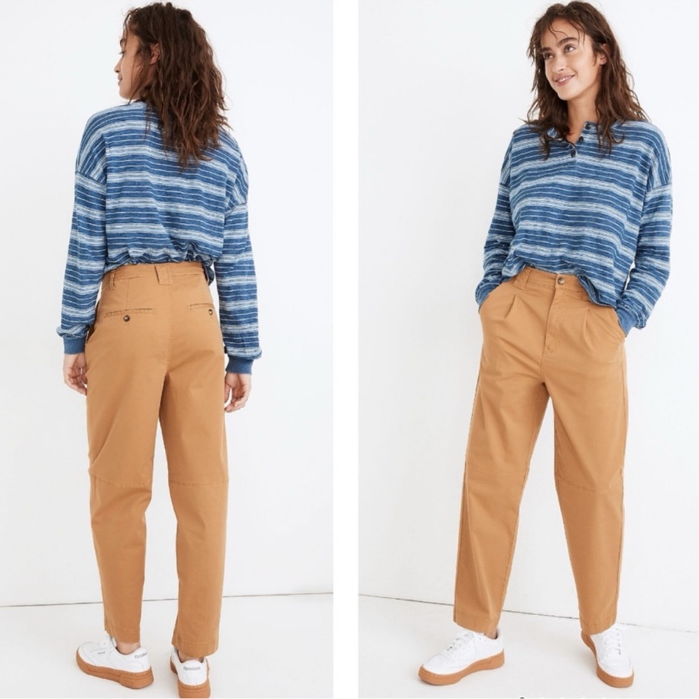 Madewell Pleated Slouchy Cino Khakis Size 27 High Waisted